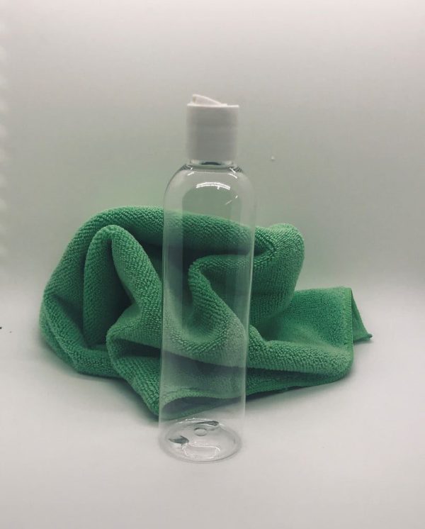 8oz clear pet bottle with white press cap Suds N Scents